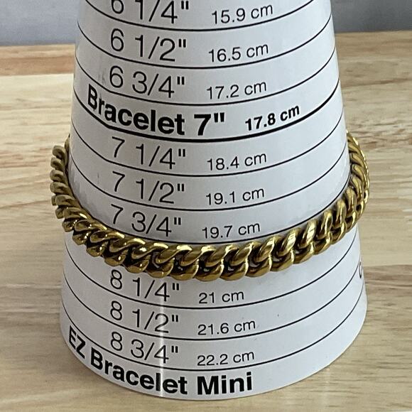 Balanzi Gold Tone 8mm Cuban Chain 8.5” Bracelet Size 8 - Picture 7 of 7